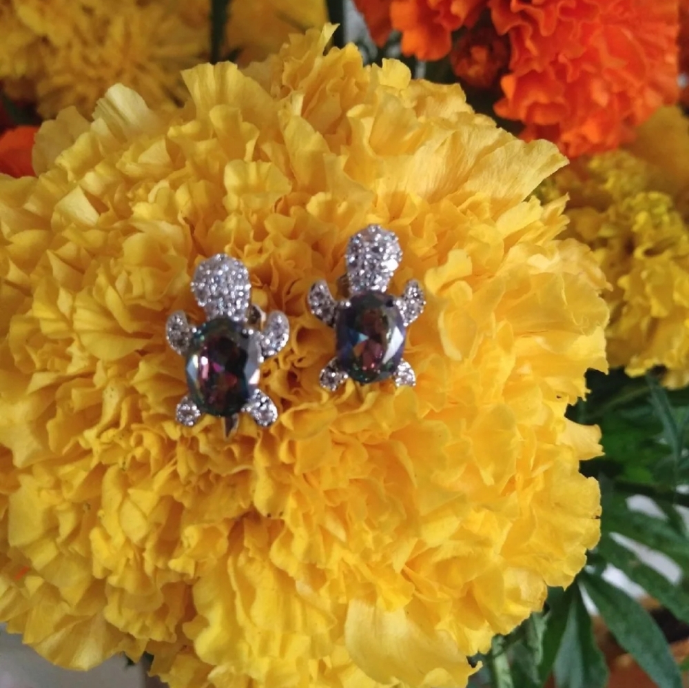 BEAUTIFULSea Turtle Stud Earrings with sparkling $22 One Pair.